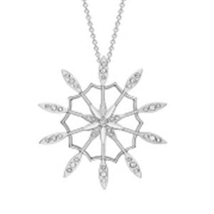9ct white gold diamond velvet leaf pendant