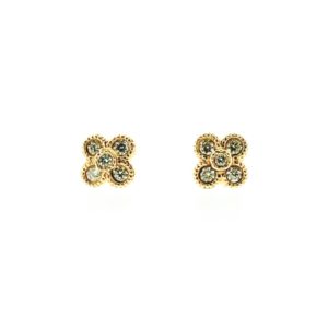 18ct yellow gold daisy stud earrings