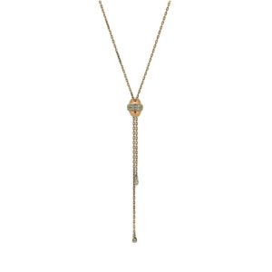 18ct rose gold adjustable diamond drop necklace