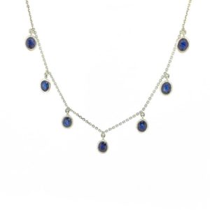 18ct white gold sapphire fringe necklace