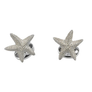 Silver starfish cufflinks