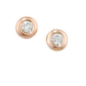 9ct rose gold raindrop diamond stud earrings