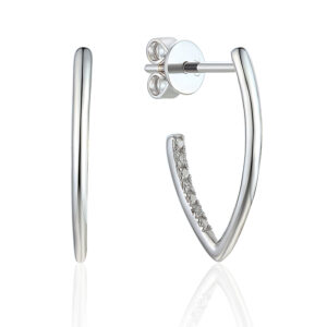 18ct White Gold Diamond V Earrings