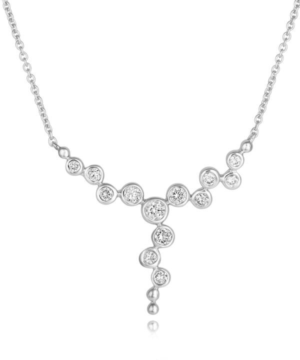 18ct White Gold Diamond Bubble Necklace