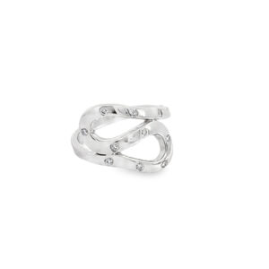 18ct White Gold Diamond S Shape Ring