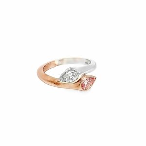 9ct Rose & White Gold Pink & White Lab Grown Diamond Ring
