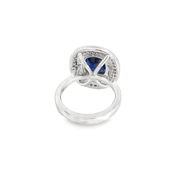 Platinum Sapphire & Diamond Double Halo Ring