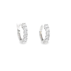 18ct White Gold 1.00ct Diamond Hoop Earrings