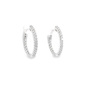 18ct White Gold 0.48ct Diamond Hoop Earrings