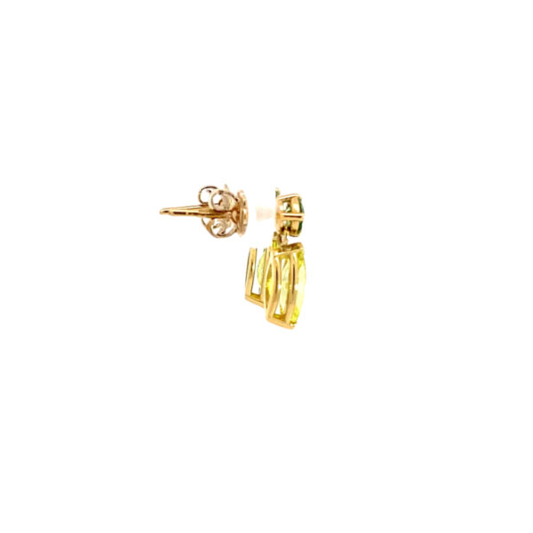 18ct Yellow Gold Yellow Tourmaline & Garnet Earrings