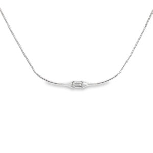 18ct White Gold 1.07ct Emerald Diamond Necklace