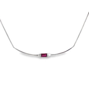 18ct White Gold Pink Tourmaline Necklace