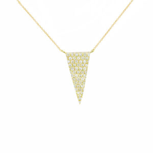 9ct Yellow Gold Diamond Triangle Geo Necklace