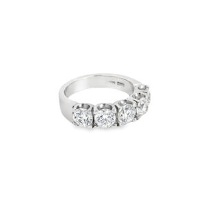 Platinum 2.53ct 5 Stone Half Eternity Diamond Ring
