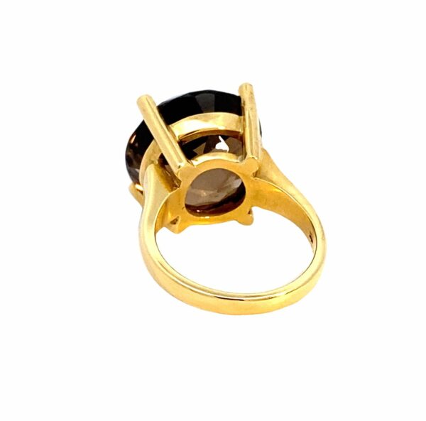 18ct Yellow Gold Smokey Quartz & Diamond Dress Ring