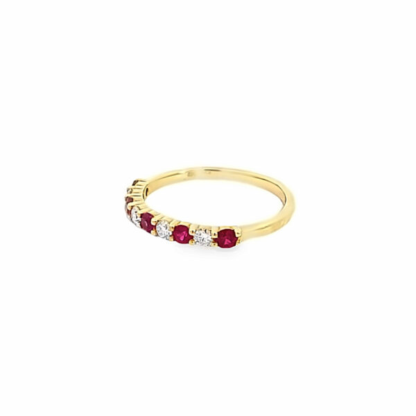 18ct Yellow Gold Ruby & Diamond Eternity Ring