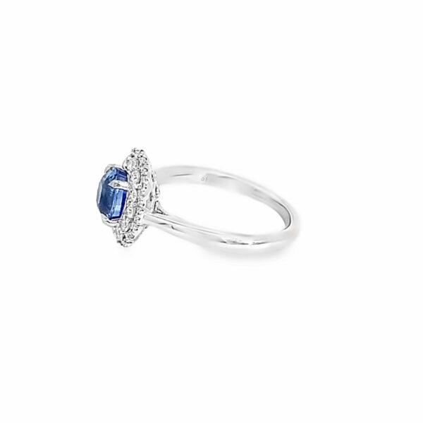 Platinum Sapphire & Diamond Cluster Ring