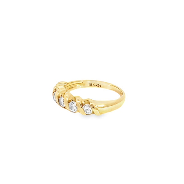 Preloved 18ct Yellow Gold Diamond Set Twist Ring