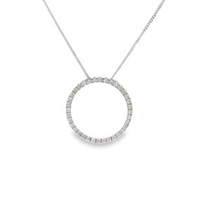 Preloved 9ct White Gold Diamond Circle Pendant