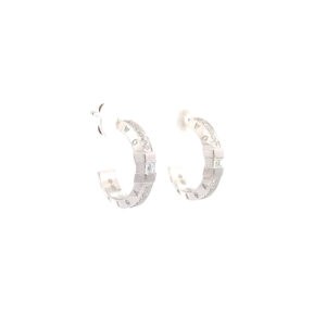 Preloved 18ct Diamond Set Omega Hoop Earrings