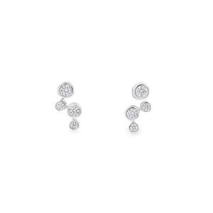 18ct White Gold Diamond Bubble Earrings