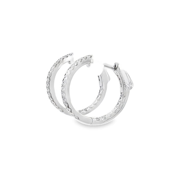 18ct White Gold 0.48ct Diamond Hoop Earrings