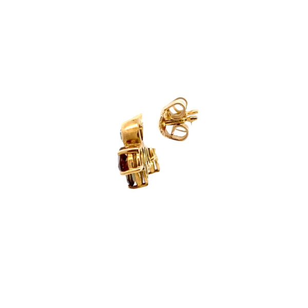 18ct Yellow Gold Andalucite & Diamond Fan Earrings