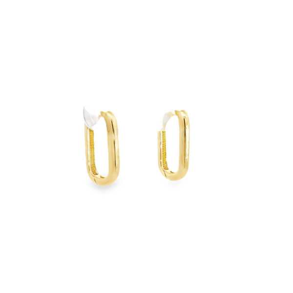 18ct Yellow Gold Paperclip Hoop Earrings
