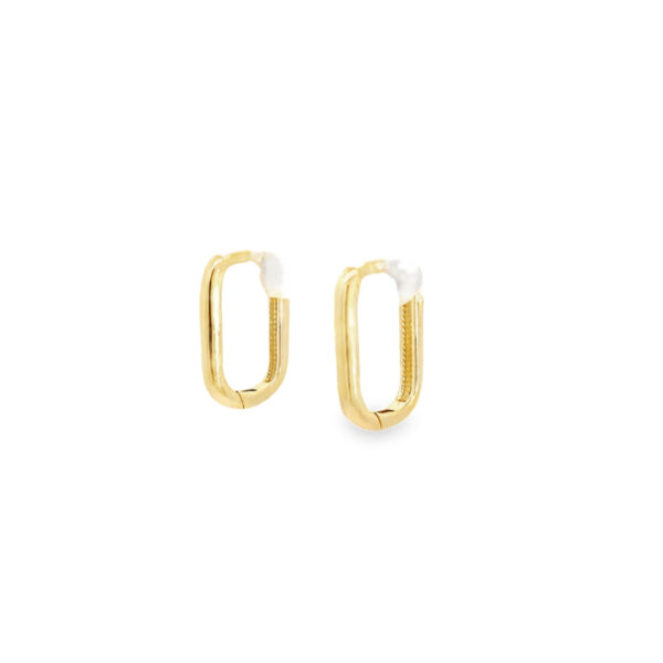 18ct Yellow Gold Paperclip Hoop Earrings