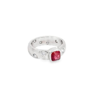 Platinum Tanzania Ruby & Diamond Ring