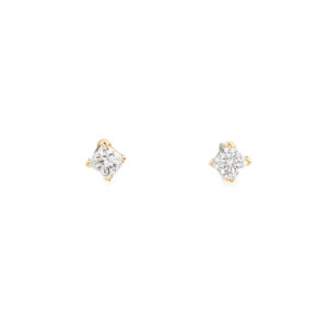 Preloved 18ct Yellow Gold Princess Diamond Stud Earrings